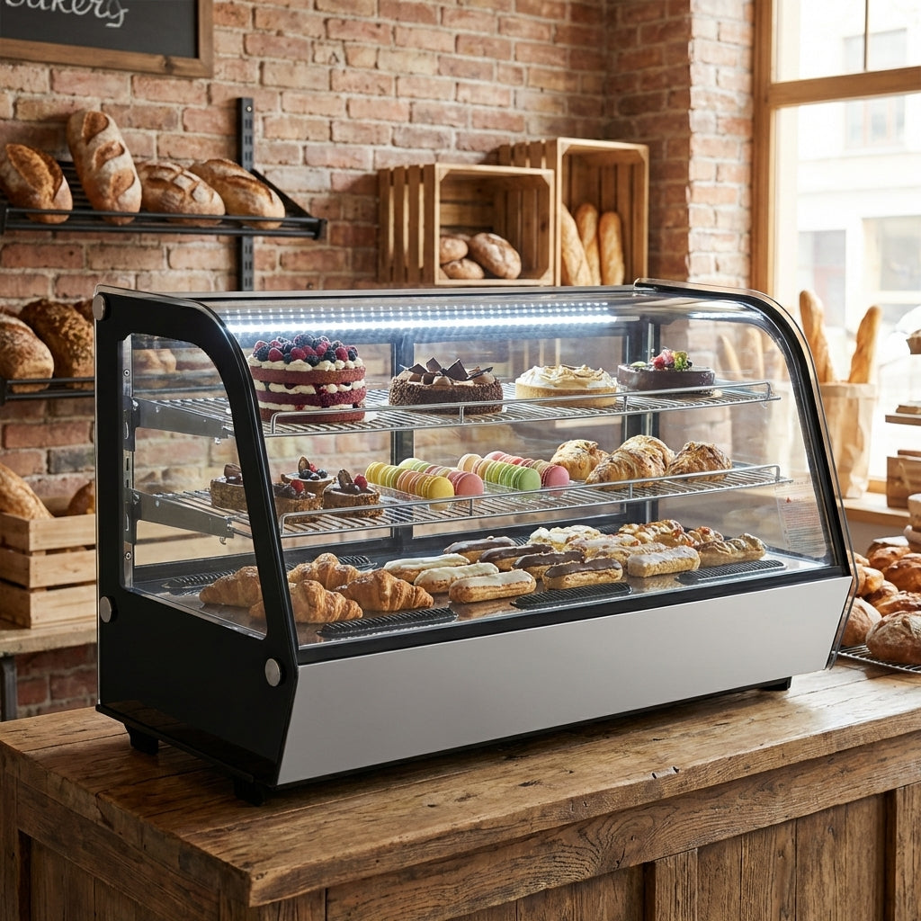 Polarman PLM-W252L-4 60″ Countertop Refrigerated Bakery Display Case with LED Lighting