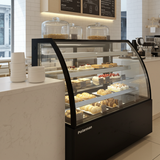 Polarman PLM-471AB 60" Black 3-Shelf Curved Glass Refrigerated Bakery Display Case