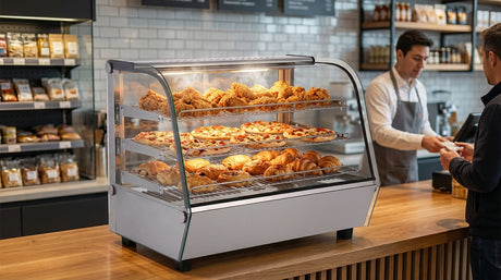 Polarman PLM-W202L 48″  3 Shelf Countertop Heated Display Case with Sliding Doors