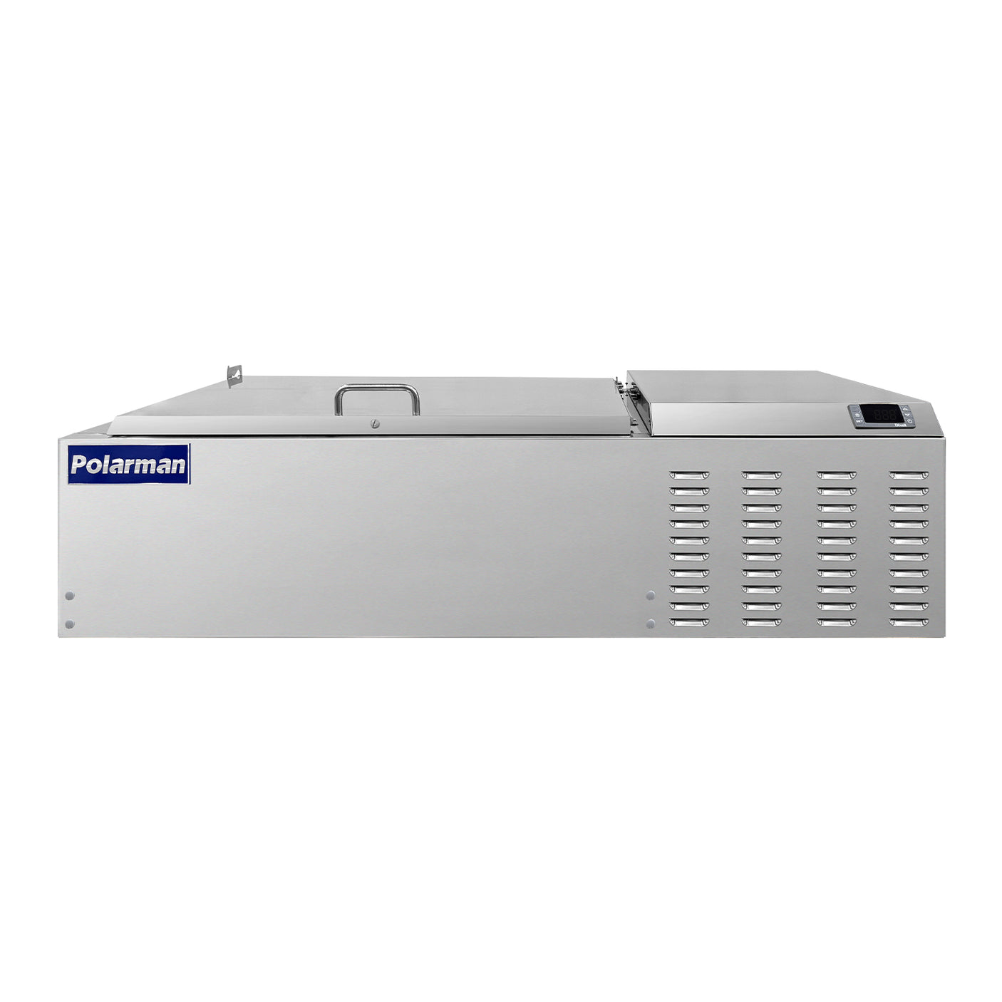 Polarman PLM-PD55 53" Countertop Refrigerated Topping Rail, Stainless Steel,(10) 1/6 Size Pans