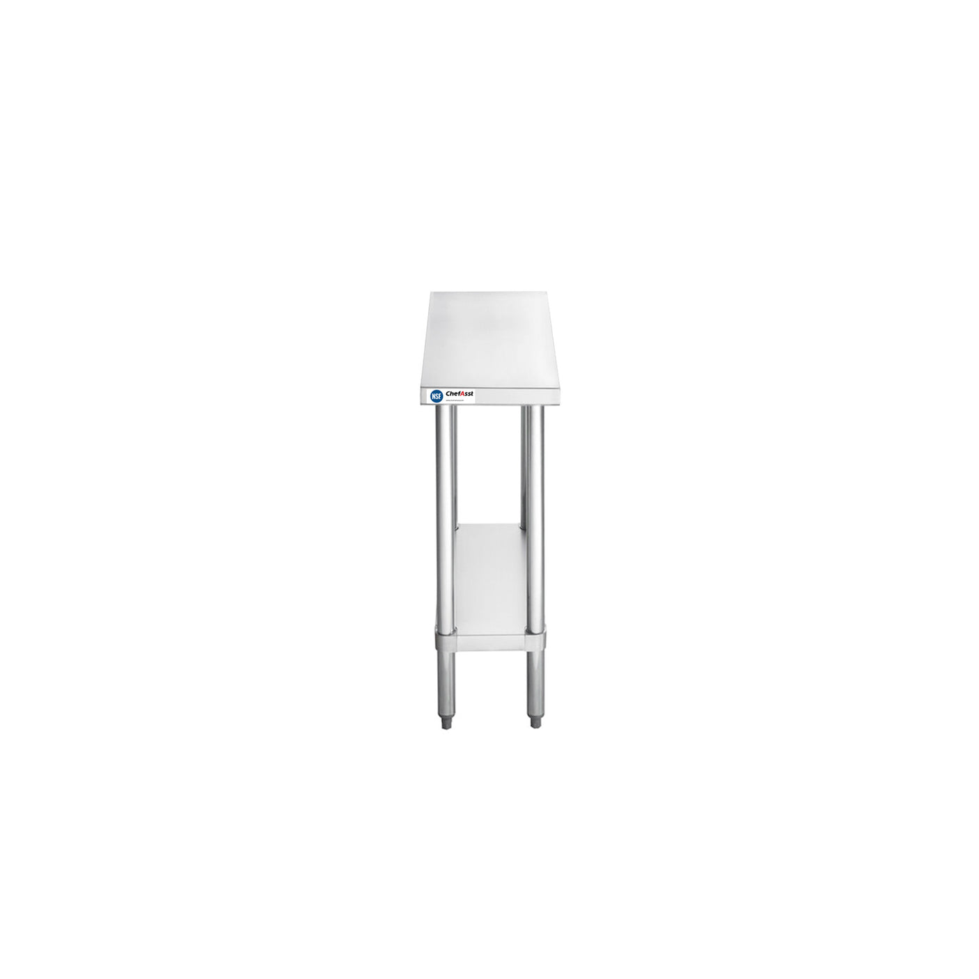 ChefAsst 30" x 12" CA-WTS-3012-316 16-Gauge 304 Stainless Steel Commercial Work Table with 201 Stainless Steel Legs and Undershelf
