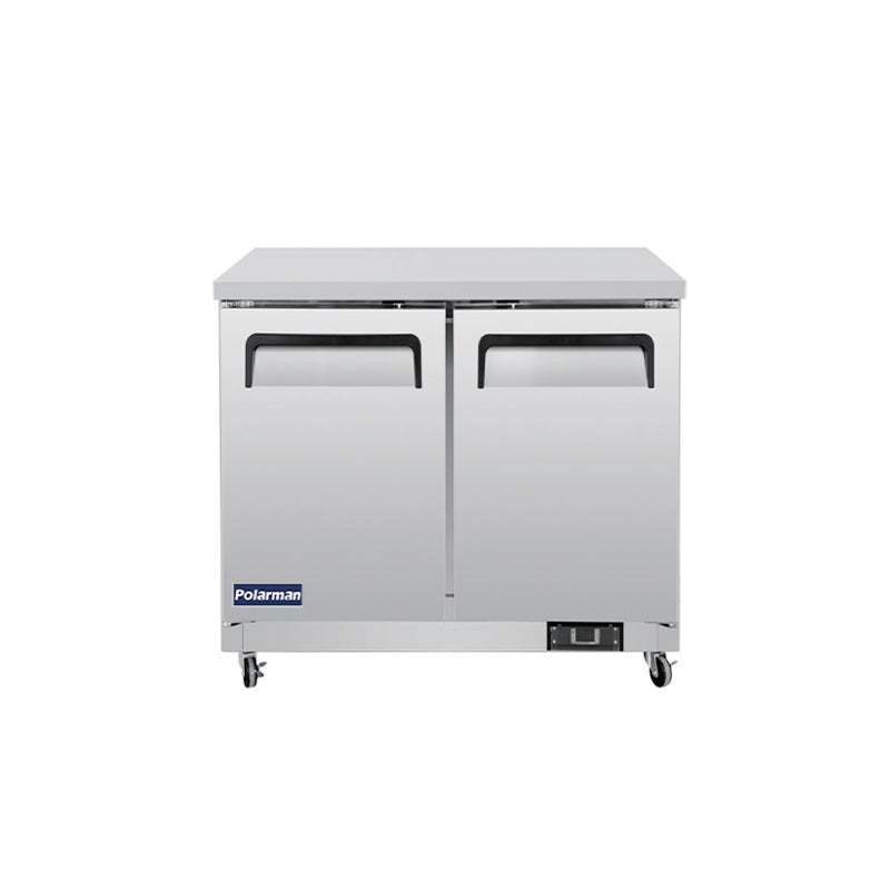 Polarman PLM-UC-36FS 36 7/16" Undercounter Freezer, 7.7 cu. ft, Stainless Steel, 2 Solid Doors