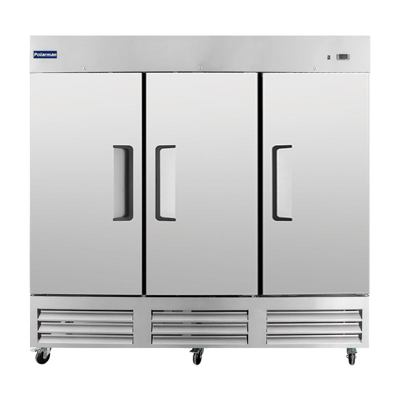 Polarman PLM-81RS 81" Reach-In Refrigerator with Triple Solid Doors, Bottom Mount, Stainless Steel, 72 cu. ft.