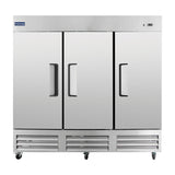 Polarman PLM-81RS 81" Reach-In Refrigerator with Triple Solid Doors, Bottom Mount, Stainless Steel, 72 cu. ft.