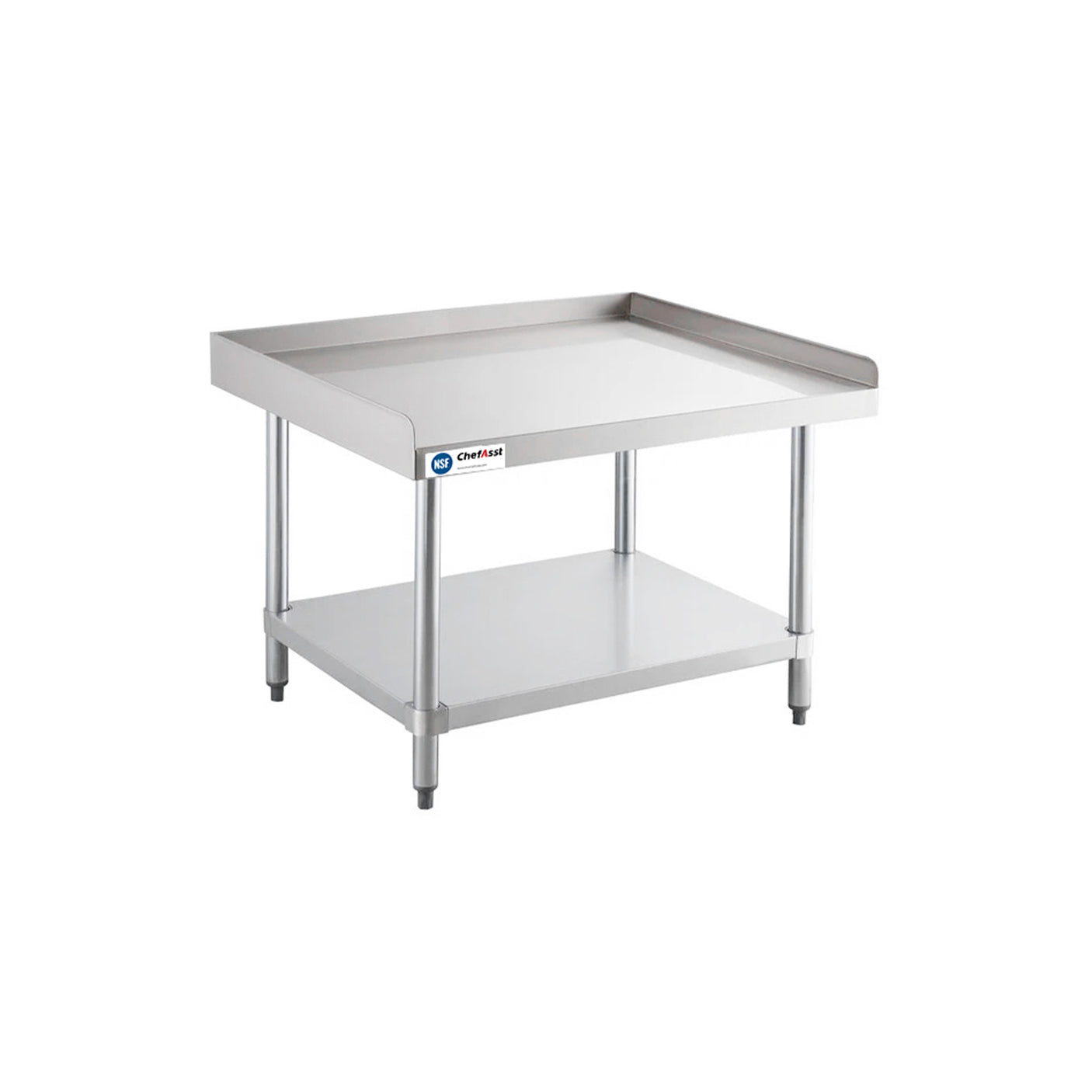 ChefAsst 30" x 36" CA-ESS-3036-316 16-Gauge 304 Stainless Steel Equipment Stand with 201 Stainless Steel Legs and Undershelf