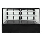 Polarman PLM-571SB 71 3/5" Black 3-Shelf Square Glass  Refrigerated Bakery Display Case