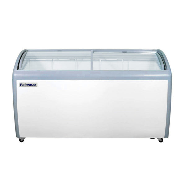 Polarman 60 1/4" PLM-S460 Curved Sliding Top Display Ice Cream Freezer