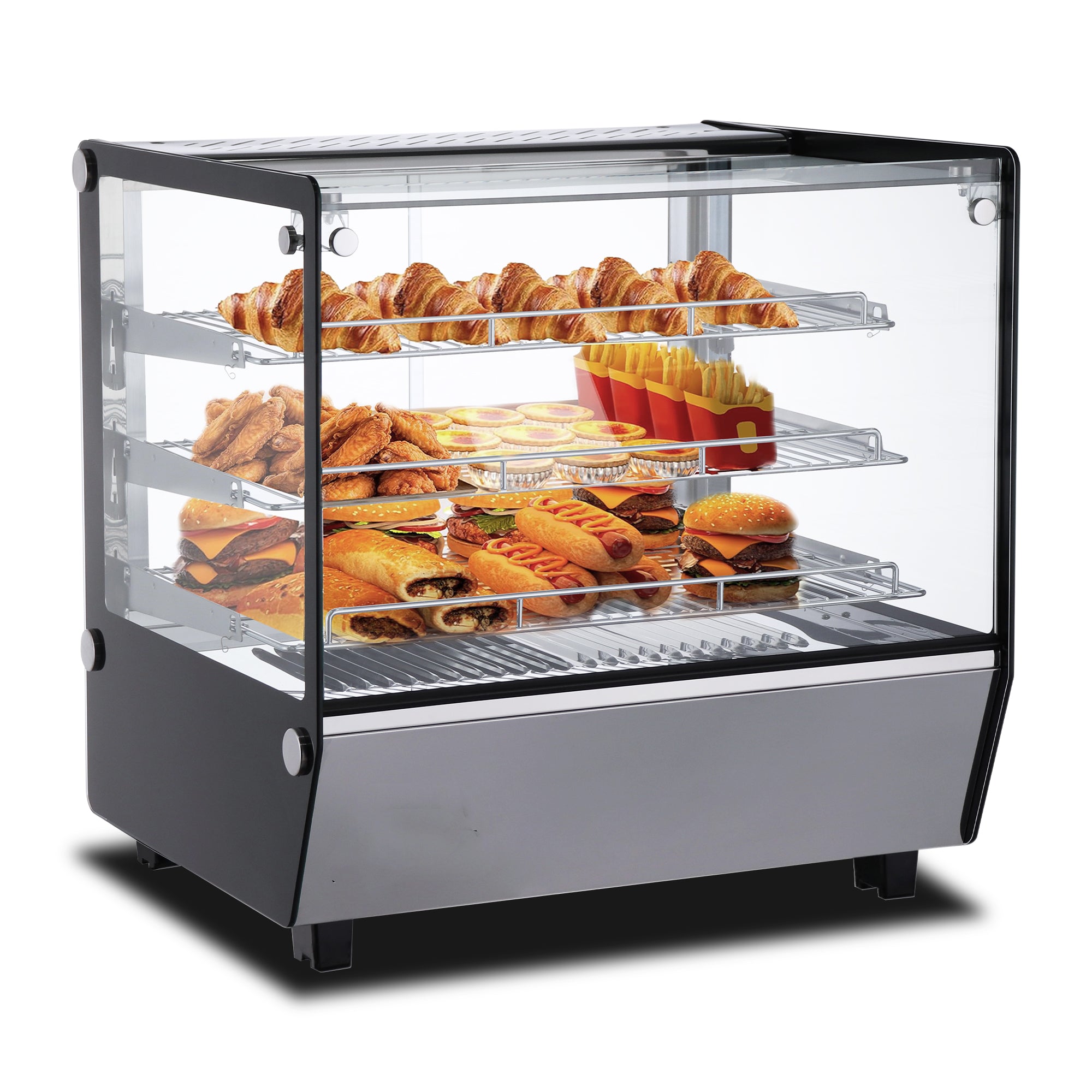 Polarman RTR-120L-5 27″ 3 Shelf Countertop Heated Display Case with Sl ...