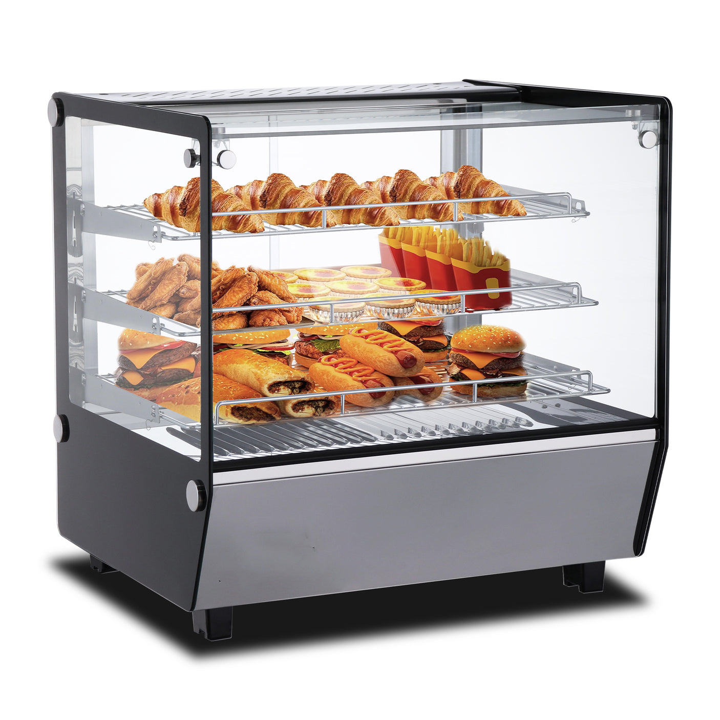 Polarman PLM-R120L-5 27″ 3 Shelf Countertop Heated Display Case with Sliding Doors