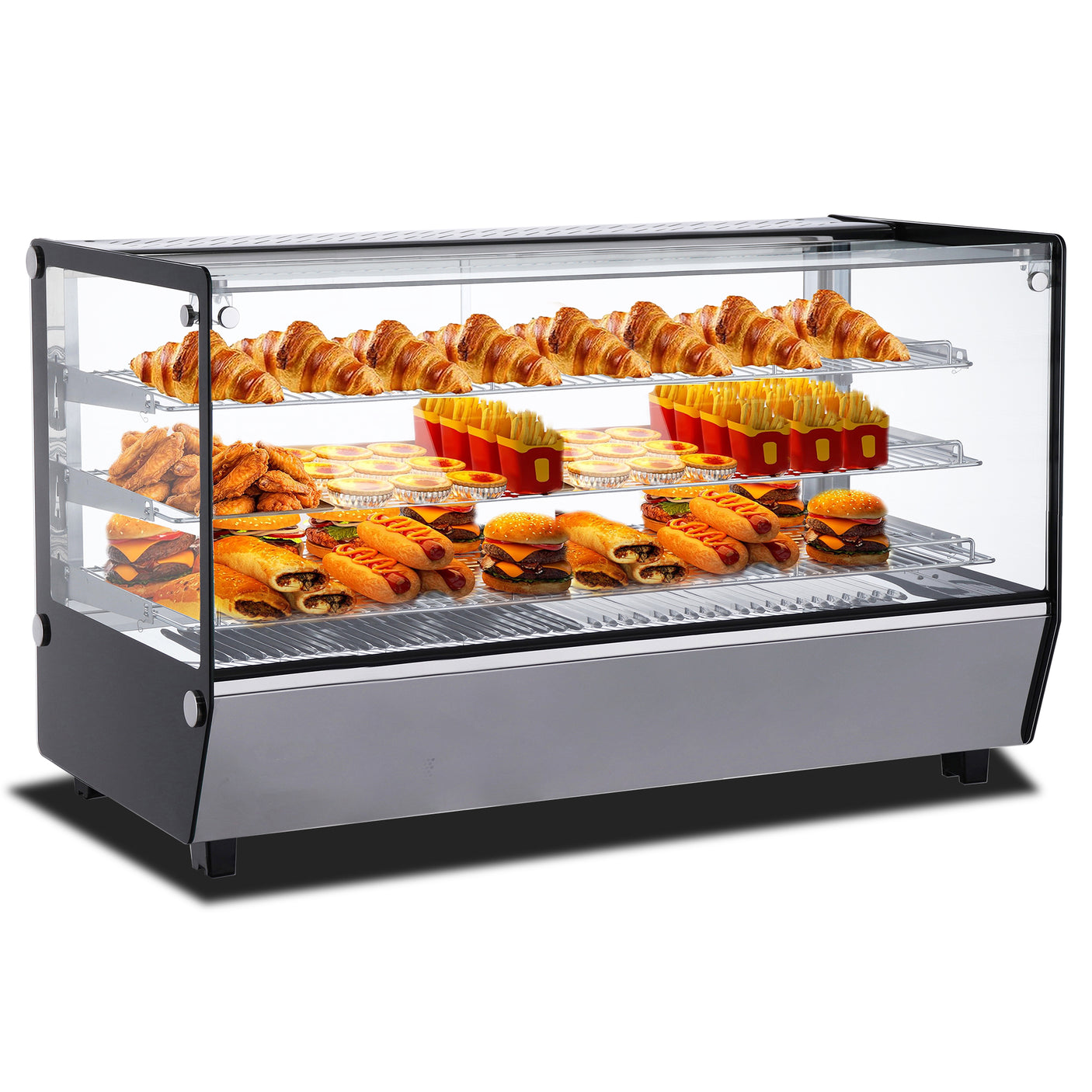 Polarman PLM-R202L-5 48″ 3 Shelf Countertop Heated Display Case with Sliding Doors