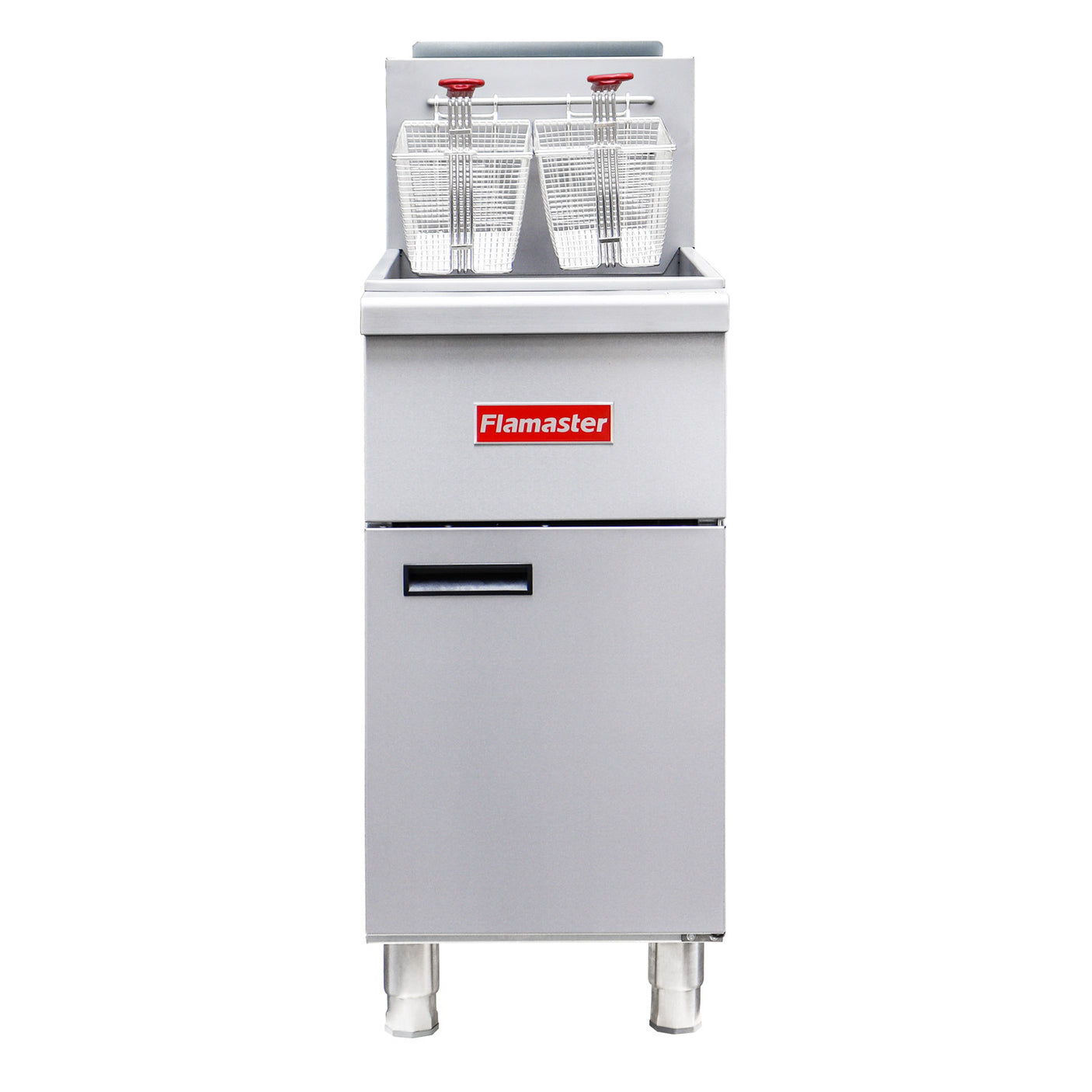 Flamaster FLM-F4-NG 15 1/2" Natural Gas Floor Fryer, 40-50 lb, 4 Tubes, 120,000 BTU