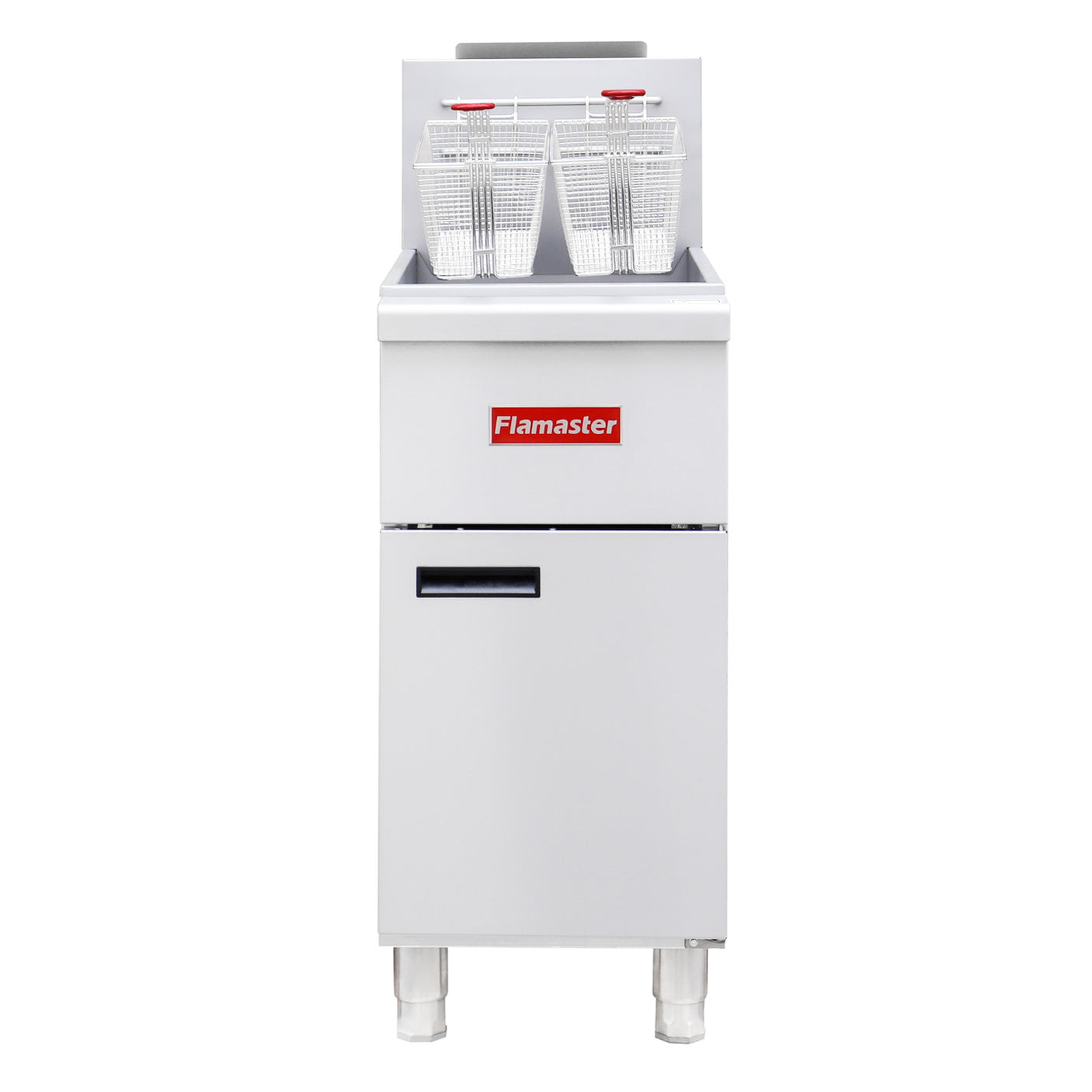 Flamaster FLM-F3-NG 15 1/2" Natural Gas Floor Fryer, 35-40 lb, 3 Tubes, 90,000 BTU