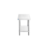ChefAsst 30" x 24" CA-WTS-3024-316 16-Gauge 304 Stainless Steel Commercial Work Table with 201 Stainless Steel Legs and Undershelf