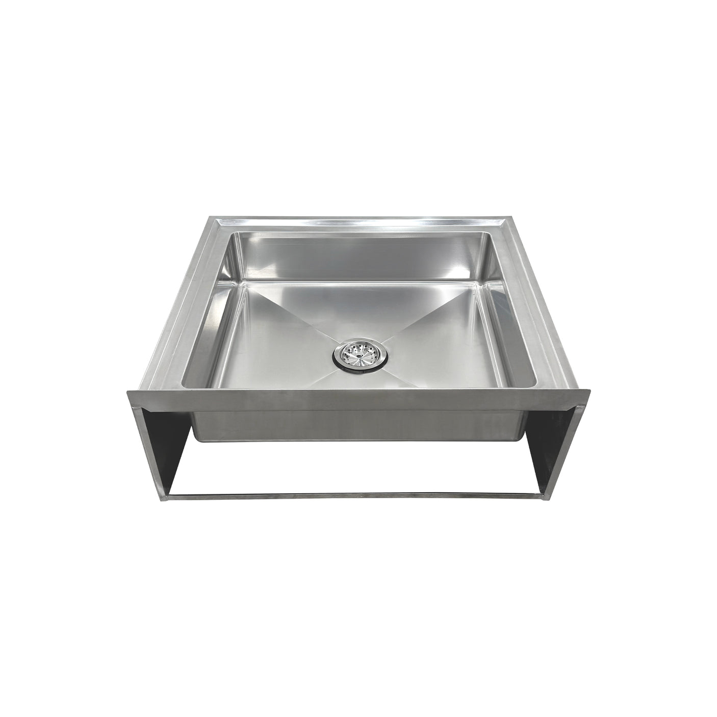 ChefAsst 25"CA-MS-212512-316 16-Gauge Stainless Steel One Compartment Floor Mop Sink - 20" x 16"x 6" Bowl