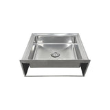 ChefAsst 25"CA-MS-212512-316 16-Gauge Stainless Steel One Compartment Floor Mop Sink - 20" x 16"x 6" Bowl