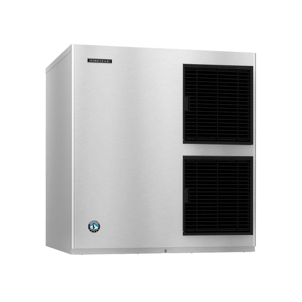 Hoshizaki KM-901MAJ 30" Air Cooled Crescent Cube Ice Machine with Stainless Steel Finish Ice Storage Bin - 950 lb. Per Day, 500 lb. Storage