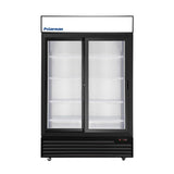 Polarman PLM-SGD52R-S 52 2/5" Black Refrigerated Double Sliding Glass Door Merchandiser with LED Lighting, 43 cu.ft（SS-P1400WA-B）