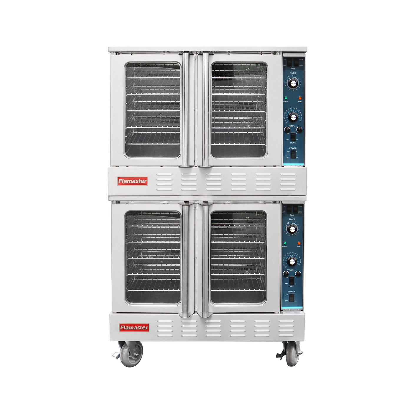 Flamaster FLM-COE240-2 38" Commercial Double Deck Electric Convection Oven - 10 Racks, 240V