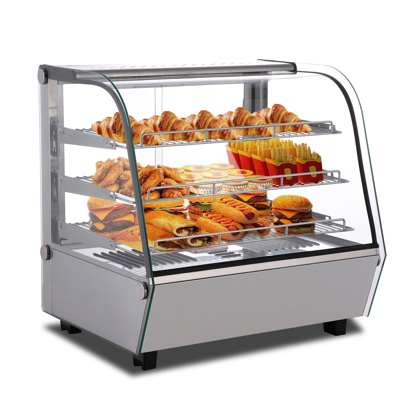 Polarman PLM-W120L 27″ 3 Shelf Countertop Heated Display Case with Sliding Doors