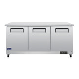 Polarman PLM-UC-72S 71 3/4" Undercounter Refrigerator, 18 cu. ft, Stainless Steel, 3 Solid Doors