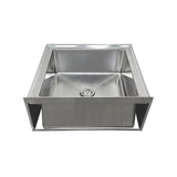 ChefAsst 29"CA-MS-292916-316 16-Gauge Stainless Steel One Compartment Floor Mop Sink - 24" x 24"x 12" Bowl