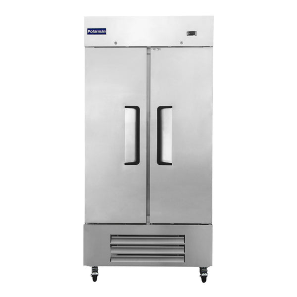 Polarman 38 1/2" PLM-35RS Reach-In Refrigerator All Stainless Steel Made Solid Double Door