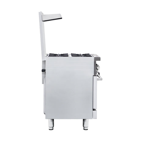 Flamaster FLM-R24 24” NG/LPG Commercial Gas Range, 4 Open Burners, Standard Oven, 153,000 BTU