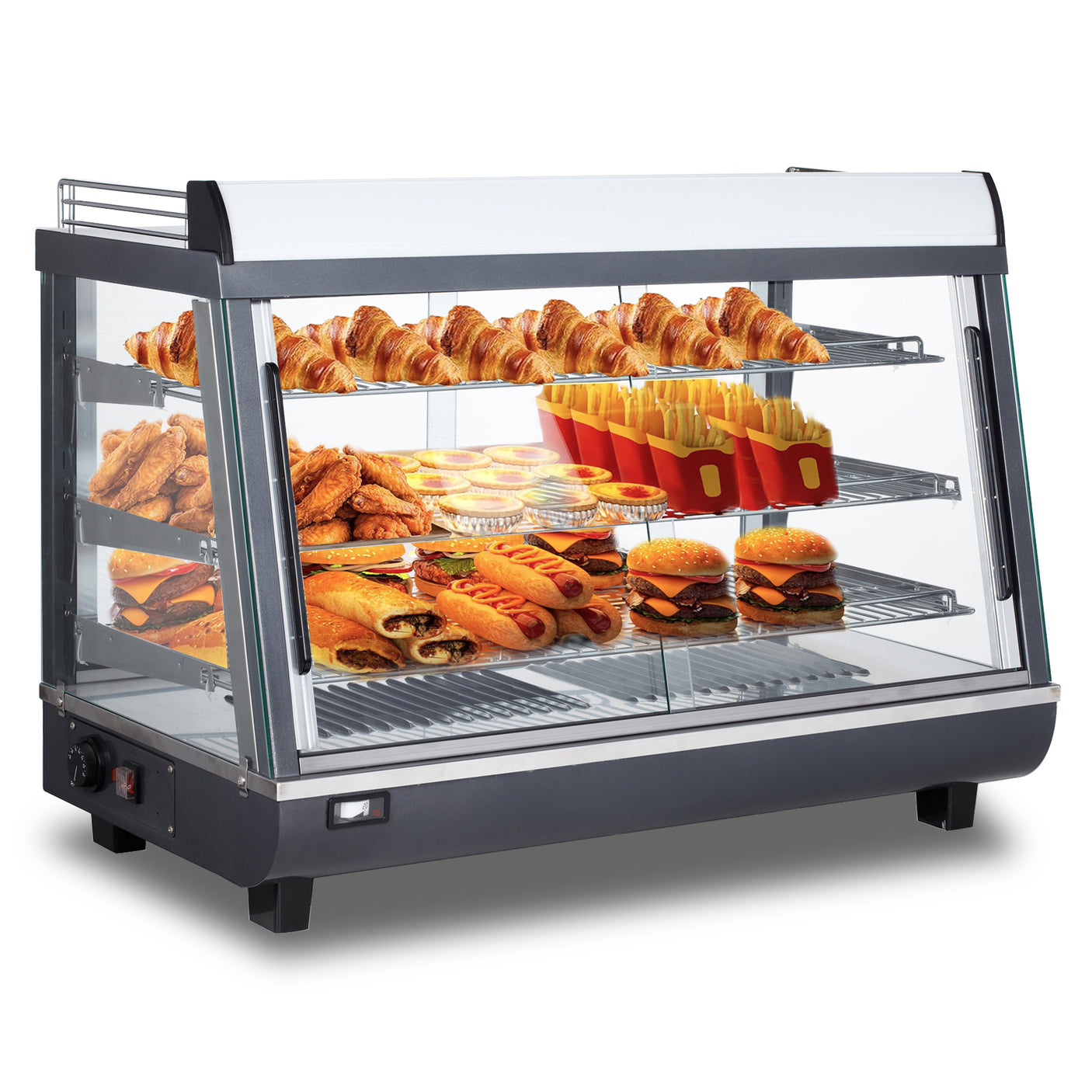 Polarman PLM-W136L 36″ 3 Shelf Countertop Heated Display Case with Sliding Doors