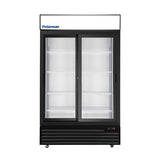 Polarman PLM-SGD44R-S 44 1/2" Black Refrigerated Double Sliding Glass Door Merchandiser with LED Lighting, 31 cu.ft（SS-P1000WB-B）