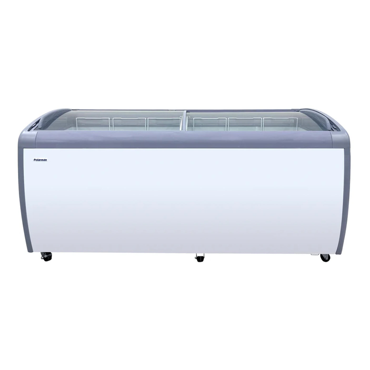 Polarman PLM-S560 70 7/8" Mobile Ice Cream Display Freezer, Curved Sliding Lid with 6 Baskets, 20 cu. ft.