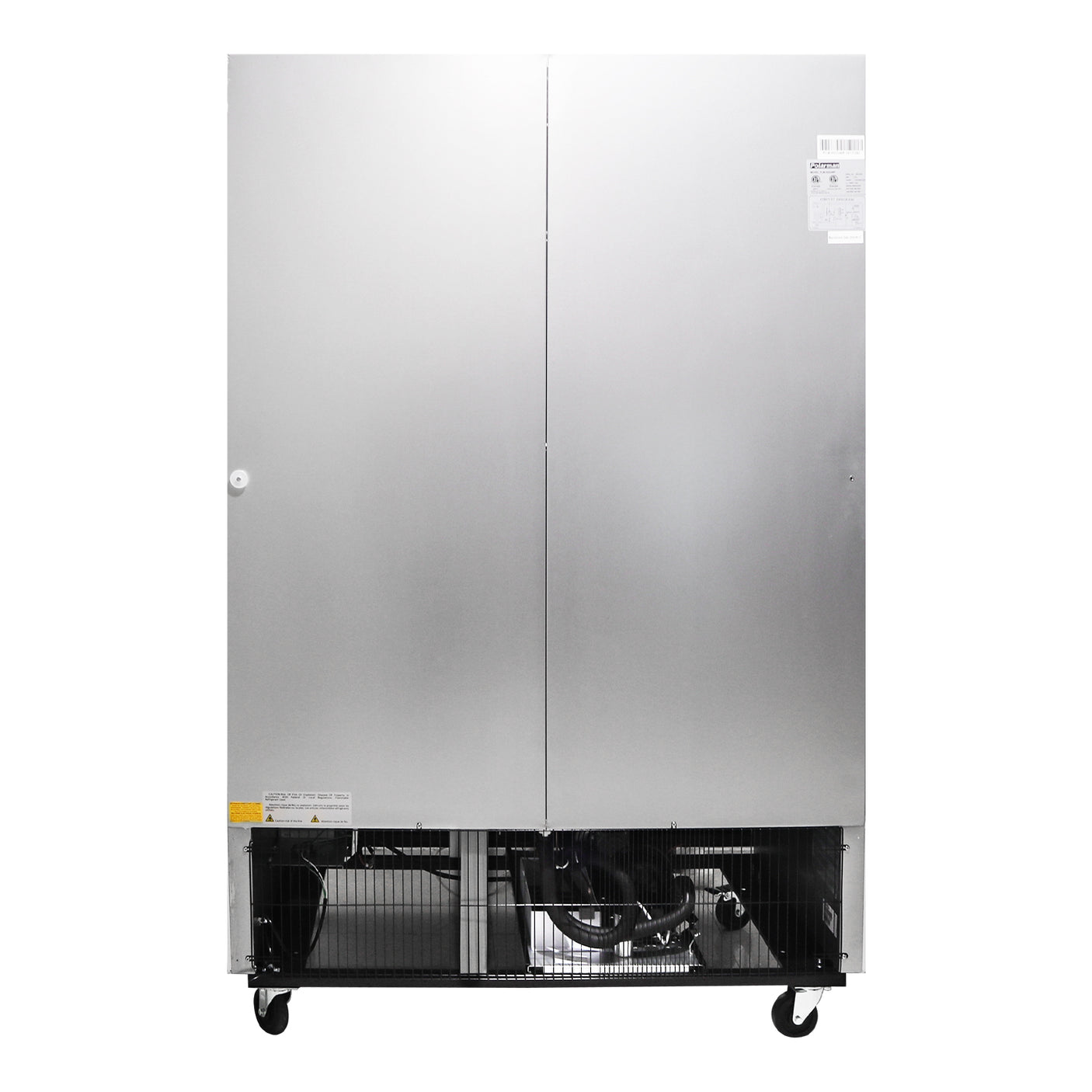 Polarman PLM-HGD48R 53 15/16" Black Refrigerated Double Swing Glass Door Merchandiser with LED Lighting, 48 cu.ft