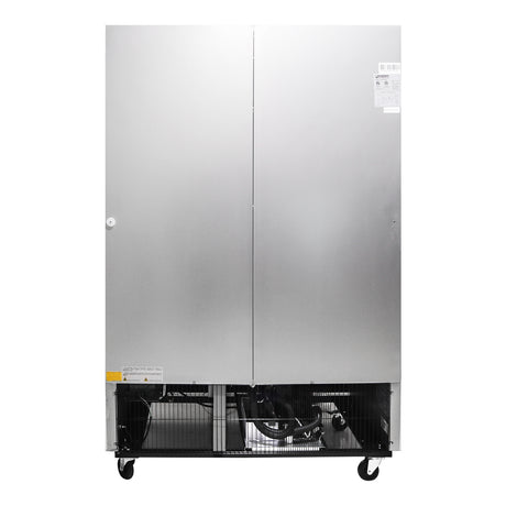 Polarman PLM-HGD48R 53 15/16" Black Refrigerated Double Swing Glass Door Merchandiser with LED Lighting, 48 cu.ft