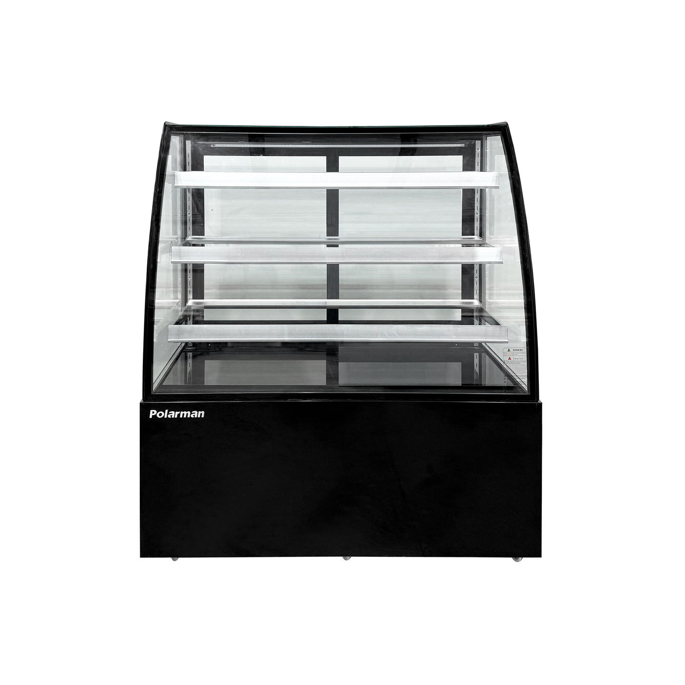 Polarman PLM-371AB 48" Black 3-Shelf Curved Glass Refrigerated Bakery Display Case