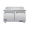 Polarman PLM-S60S 61 1/4" Stainless Steel Sandwich Prep Table with Two Solid Full Doors, (16) 1/6 Size Pans