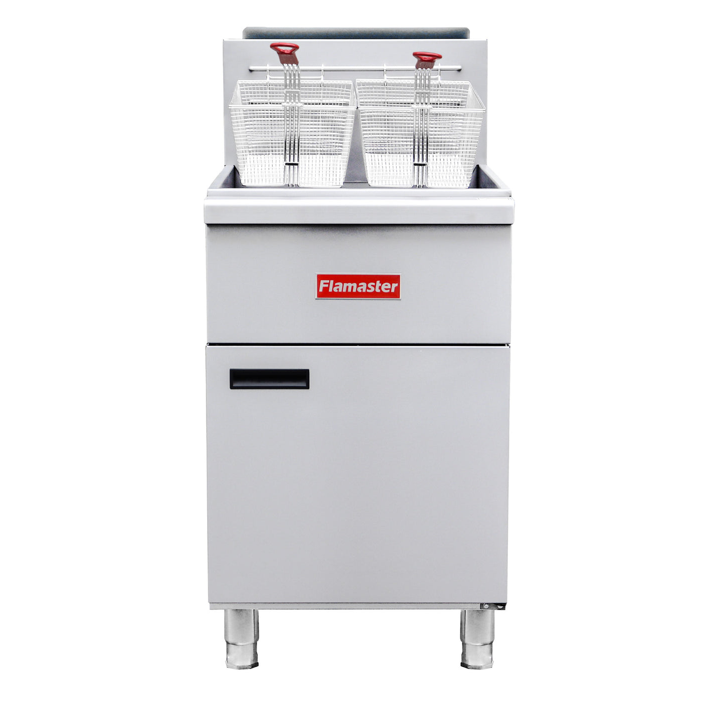 Flamaster FLM-F5-NG 21" Natural Gas Floor Fryer, 75-80 lb, 5 Tubes, 150,000 BTU