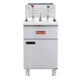 Flamaster FLM-F5-NG 21" Natural Gas Floor Fryer, 75-80 lb, 5 Tubes, 150,000 BTU
