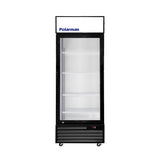 Polarman PLM-SGD28R 27 3/5" Black Refrigerated Swing Glass Door Merchandiser with LED Lighting, 20.7 cu.ft（SS-P600WB）