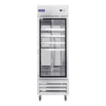 Polarman PLM-27RGS 26 3/4" Reach-In Refrigerator with Single Glass Door with LED Lighting, Bottom Mount, Stainless Steel, 23 cu. ft.
