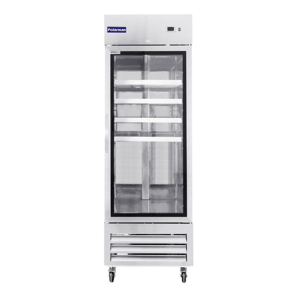 Polarman 26 3/4" PLM-27RGS Reach-in Refrigerator with Stainless Steel Single Glass Door