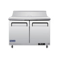 Polarman PLM-S48S 48 1/4" Stainless Steel Sandwich Prep Table with Two Solid Full Doors, (12) 1/6 Size Pans