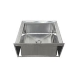ChefAsst 25"CA-MS-212516-316 16-Gauge Stainless Steel One Compartment Floor Mop Sink - 20" x 16"x 12" Bowl