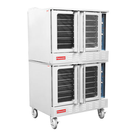 Flamaster FLM-COG-2 38" Double Deck Gas Convection Oven, NG/LPG, 10 Racks, 108,000 BTU