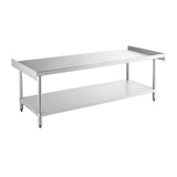 ChefAsst 30" x 72" CA-ESS-3072-316 16-Gauge 304 Stainless Steel Equipment Stand with 201 Stainless Steel Legs and Undershelf