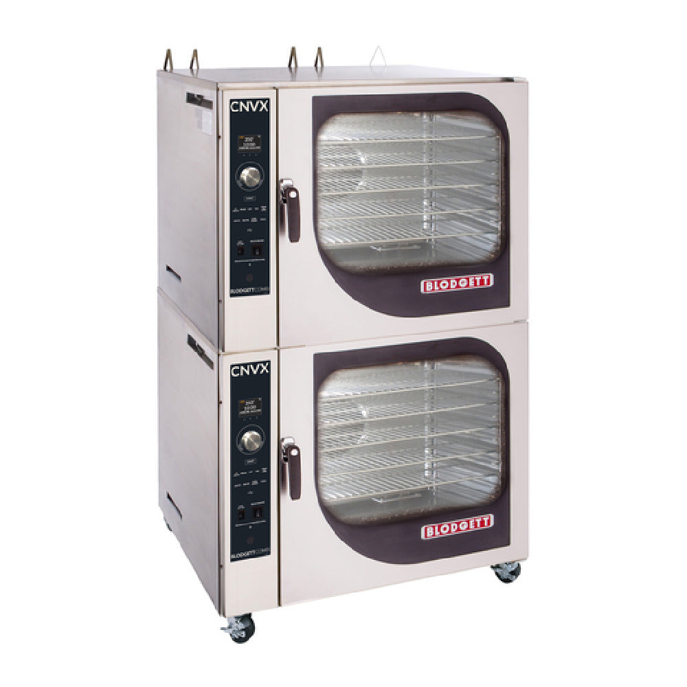Blodgett CNVX-14 convection oven stacked on Blodgett combi oven