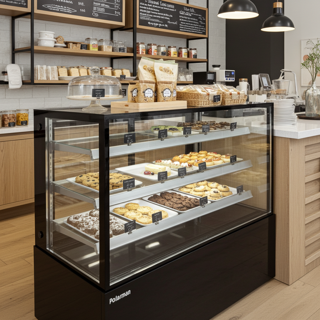 Polarman PLM-371SB 48" Black 3-Shelf Square Glass Refrigerated Bakery Display Case