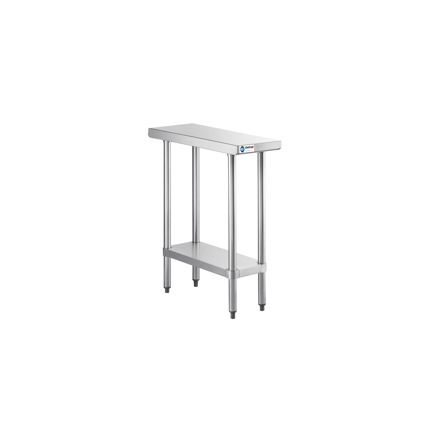 ChefAsst 30" x 12" CA-WTS-3012-316 16-Gauge 304 Stainless Steel Commercial Work Table with 201 Stainless Steel Legs and Undershelf