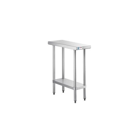 ChefAsst 30" x 12" CA-WTS-3012-316 16-Gauge 304 Stainless Steel Commercial Work Table with 201 Stainless Steel Legs and Undershelf