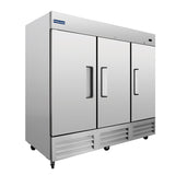 Polarman PLM-81RS 81" Reach-In Refrigerator with Triple Solid Doors, Bottom Mount, Stainless Steel, 72 cu. ft.