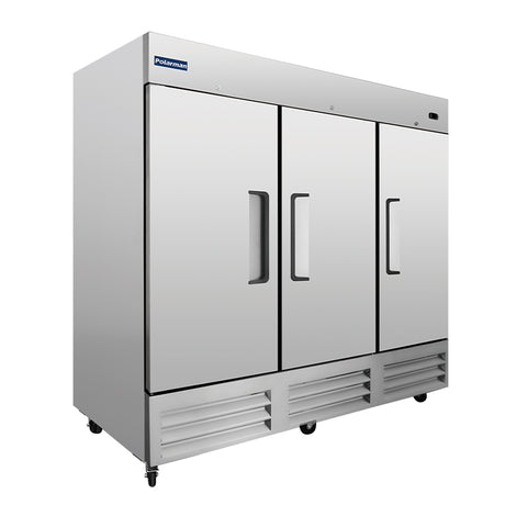 Polarman PLM-81RS 81" Reach-In Refrigerator with Triple Solid Doors, Bottom Mount, Stainless Steel, 72 cu. ft.