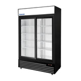Polarman PLM-SGD52R-S 52 2/5" Black Refrigerated Double Sliding Glass Door Merchandiser with LED Lighting, 43 cu.ft（SS-P1400WA-B）